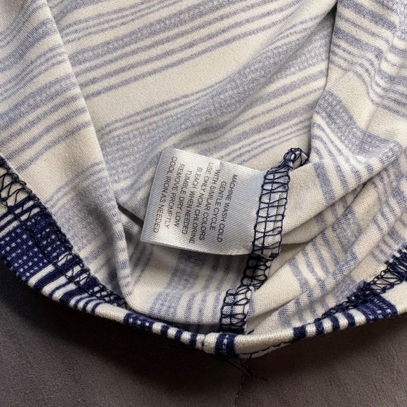 Eye Candy Overall‎ Dress Cream Blue Stripes Size XL - Picture 5 of 5